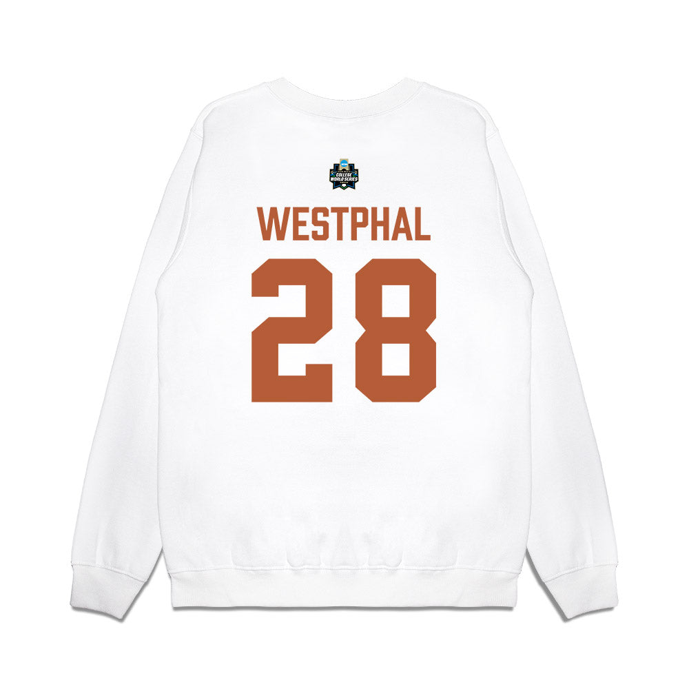 Texas - NCAA Baseball : Grady Westphal - 2026 College World Series Texas Outline Premium Crewneck Sweatshirt-1