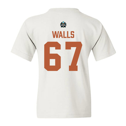 Texas - NCAA Baseball : Brody Walls - 2026 College World Series Texas Outline Youth T-Shirt-1