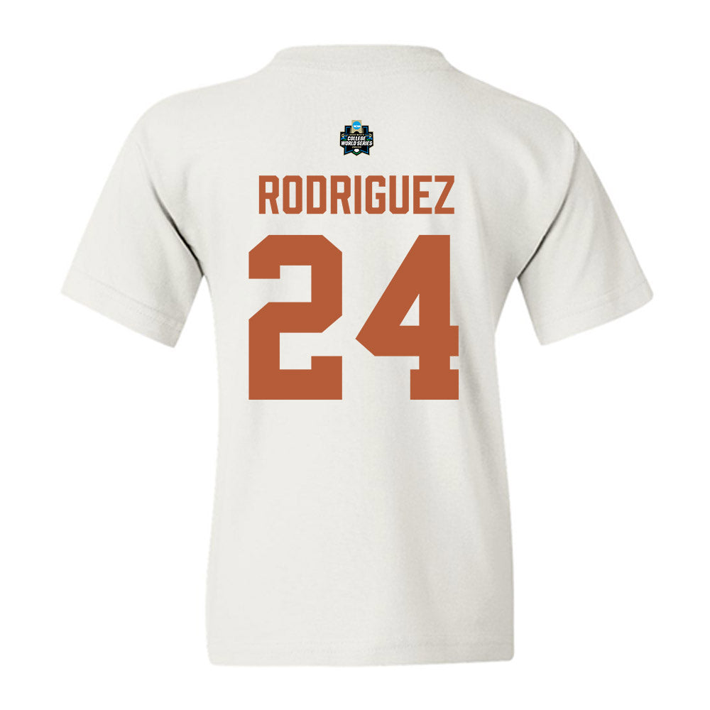Texas - NCAA Baseball : Adrian Rodriguez - 2026 College World Series Texas Outline Youth T-Shirt-1