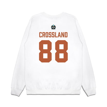 Texas - NCAA Baseball : Brett Crossland - 2026 College World Series Texas Outline Premium Crewneck Sweatshirt-1