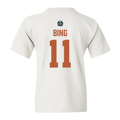 Texas - NCAA Baseball : Kade Bing - 2026 College World Series Texas Outline Youth T-Shirt-1