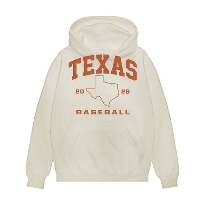 Texas - NCAA Baseball : Haiden Leffew - 2026 College World Series Texas Outline Premium Hooded Sweatshirt-0