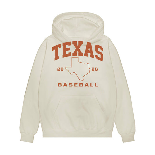Texas - NCAA Baseball : Jadyn Furgason - 2026 College World Series Texas Outline Premium Hooded Sweatshirt-0