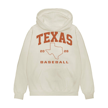 Texas - NCAA Baseball : Ashton Larson - 2026 College World Series Texas Outline Premium Hooded Sweatshirt-0