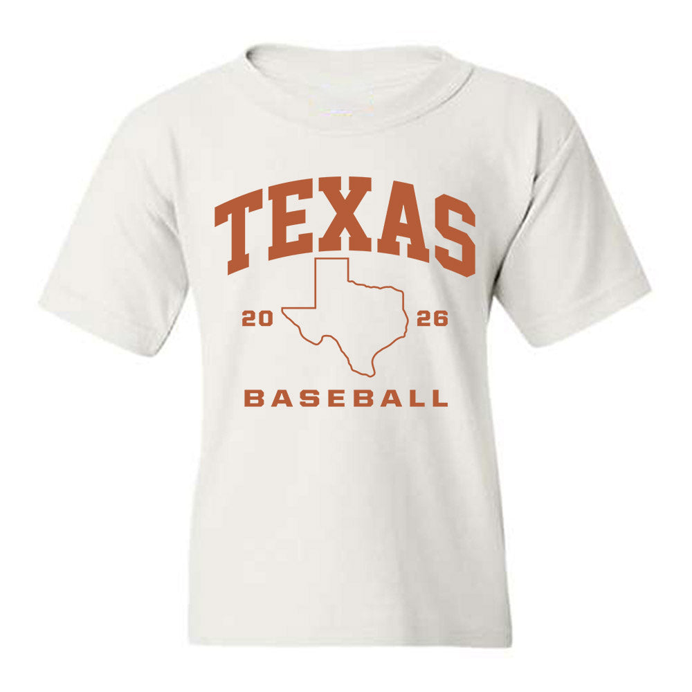 Texas - NCAA Baseball : Bryce Krenek - 2026 College World Series Texas Outline Youth T-Shirt-0