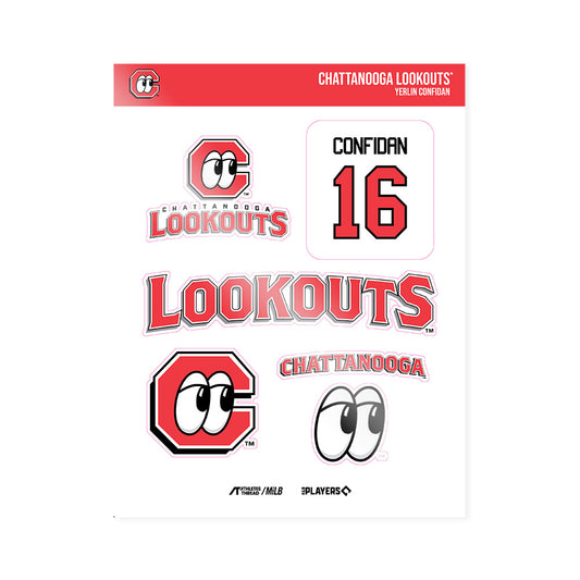 Chattanooga Lookouts - MILB Baseball : Yerlin Confidan - Sticker Sheet-0