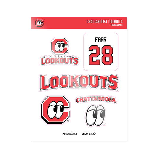 Chattanooga Lookouts - MILB Baseball : Thomas Farr - Sticker Sheet-0