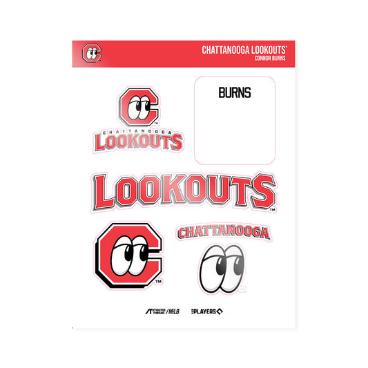 Chattanooga Lookouts - MILB Baseball : Connor Burns - Sticker Sheet-0