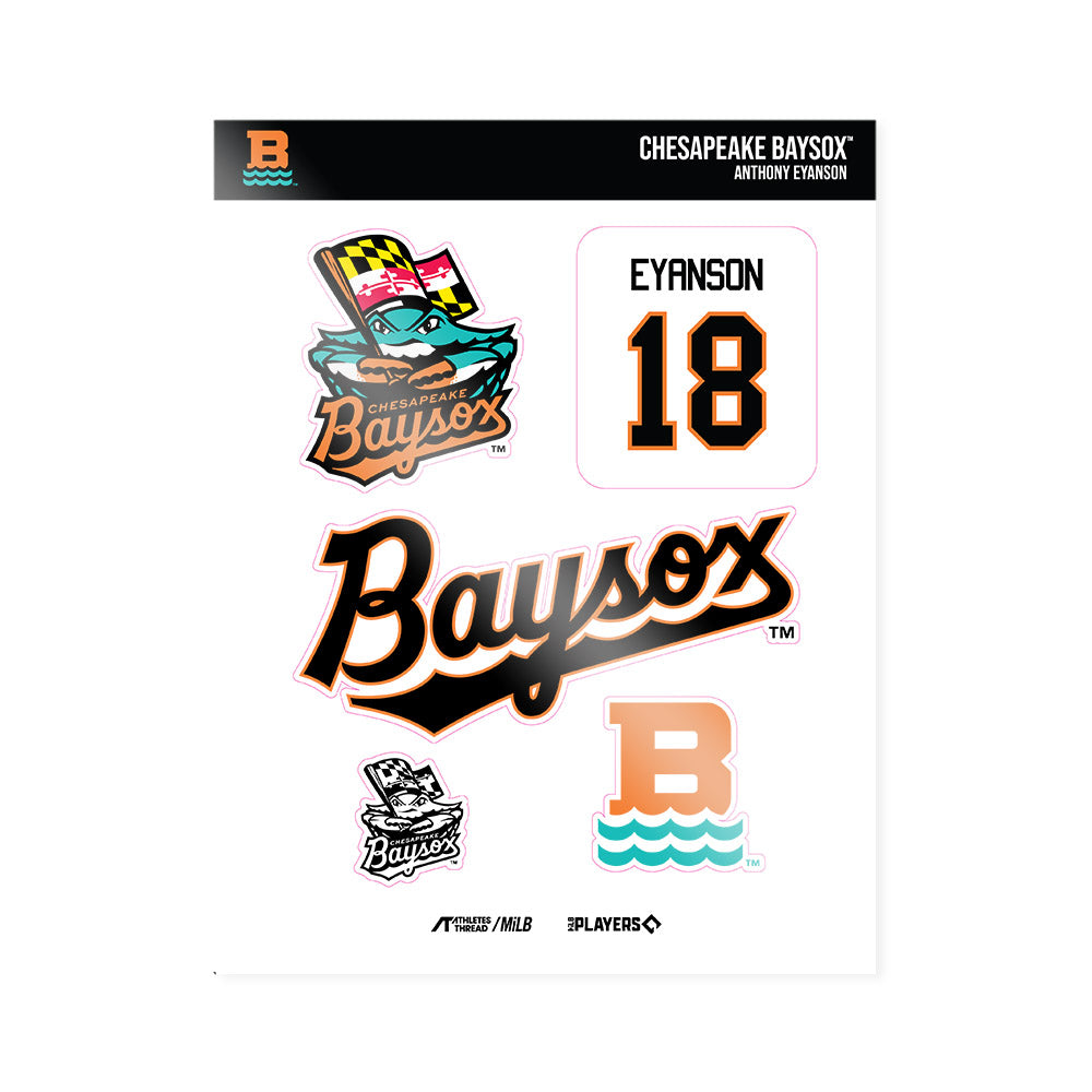 Bowie Baysox - MILB Baseball : Anthony Eyanson - Sticker Sheet-0