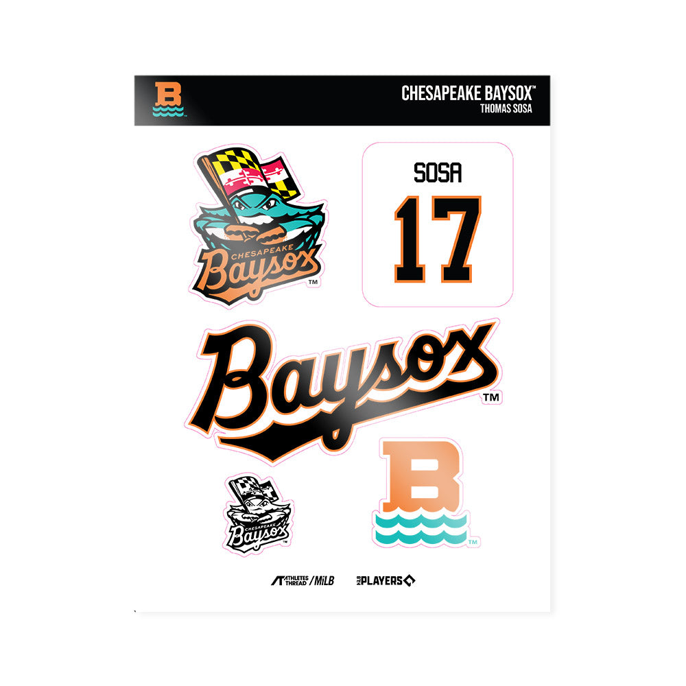 Bowie Baysox - MILB Baseball : Thomas Sosa - Sticker Sheet-0