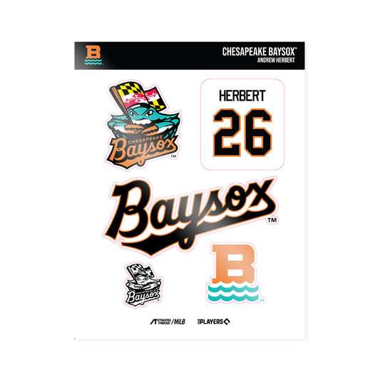 Bowie Baysox - MILB Baseball : Andrew Herbert - Sticker Sheet-0