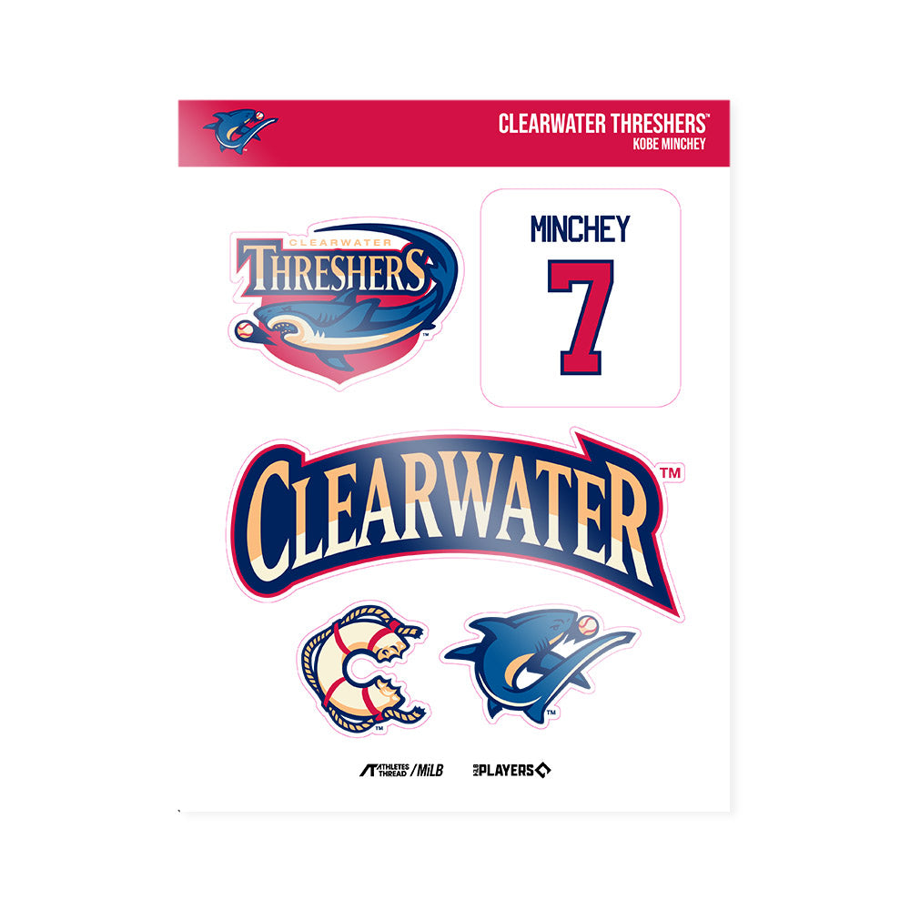 Clearwater Threshers - MILB Baseball : Kobe Minchey - Sticker Sheet-0