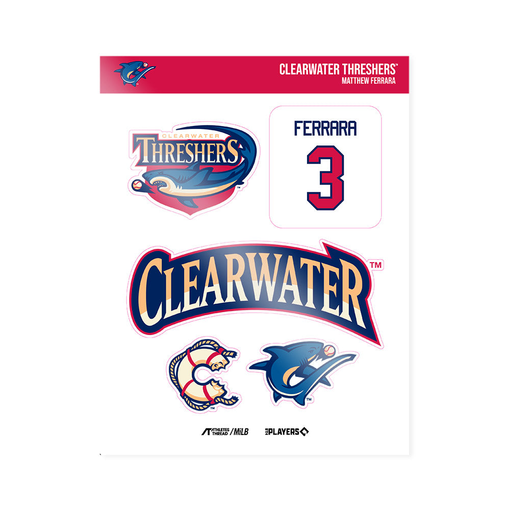 Clearwater Threshers - MILB Baseball : Matthew Ferrara - Sticker Sheet-0