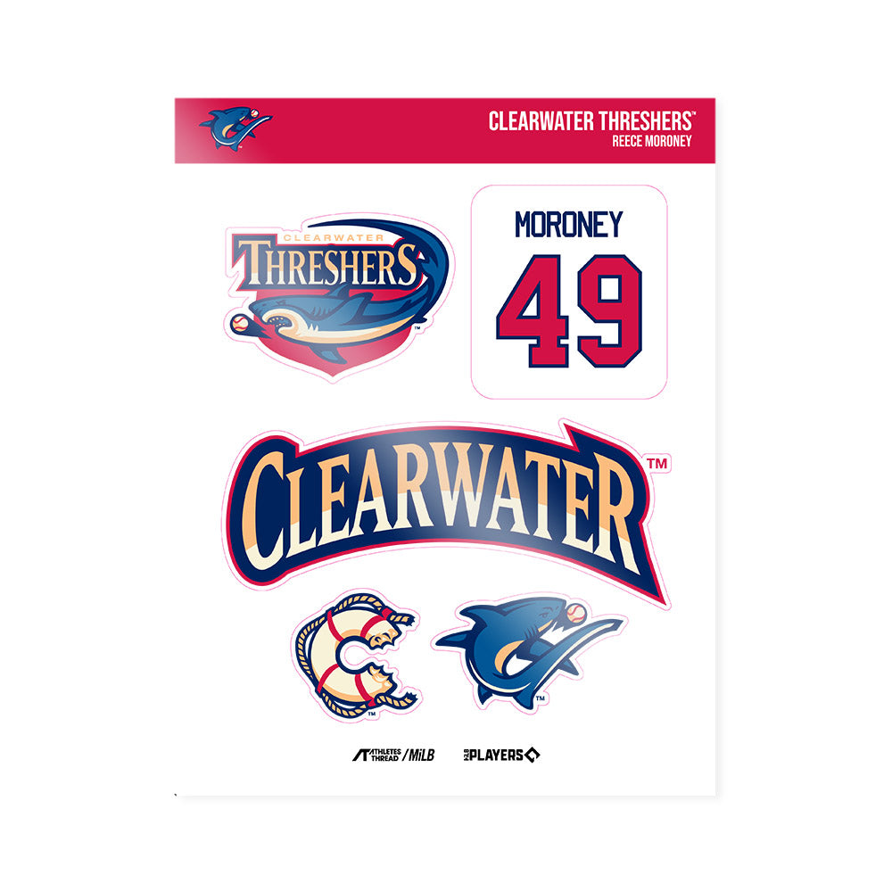 Clearwater Threshers - MILB Baseball : Reece Moroney - Sticker Sheet-0