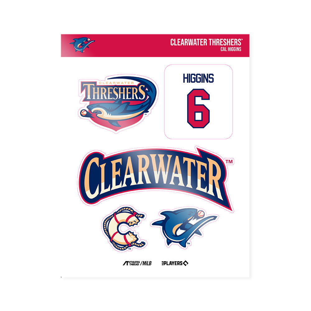 Clearwater Threshers - MILB Baseball : Cal Higgins - Sticker Sheet-0