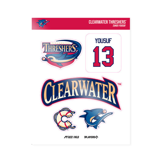 Clearwater Threshers - MILB Baseball : Zuher Yousuf - Sticker Sheet-0