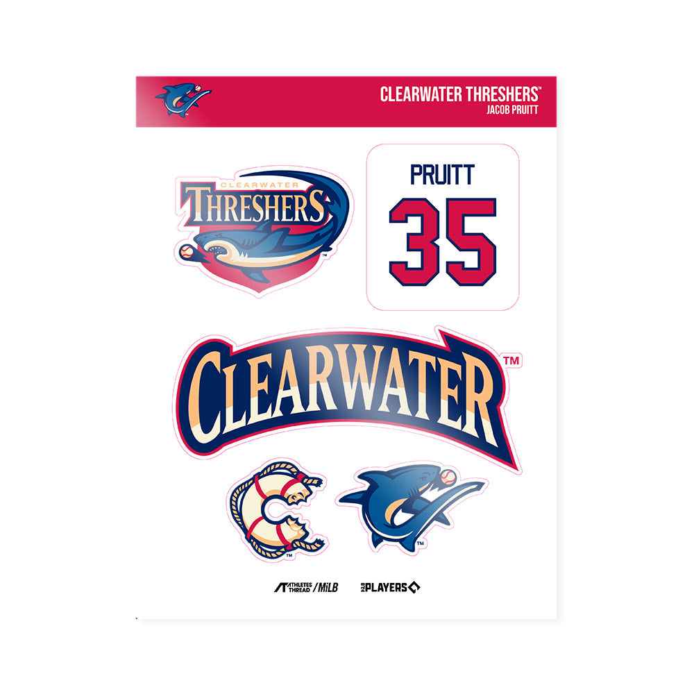 Clearwater Threshers - MILB Baseball : Jacob Pruitt - Sticker Sheet-0