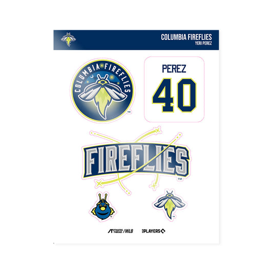 Columbia Fireflies - MILB Baseball : Yeri Perez - Sticker Sheet-0
