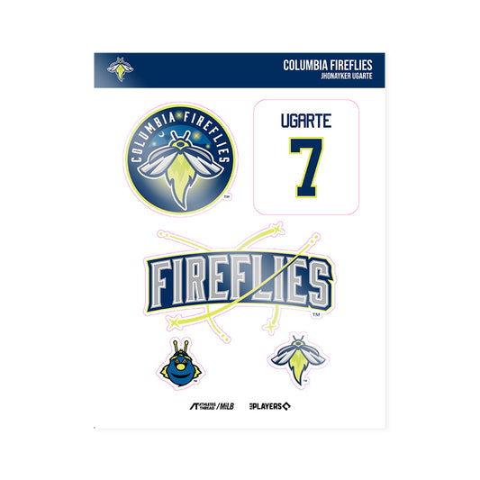 Columbia Fireflies - MILB Baseball : Jhonayker Ugarte - Sticker Sheet-0