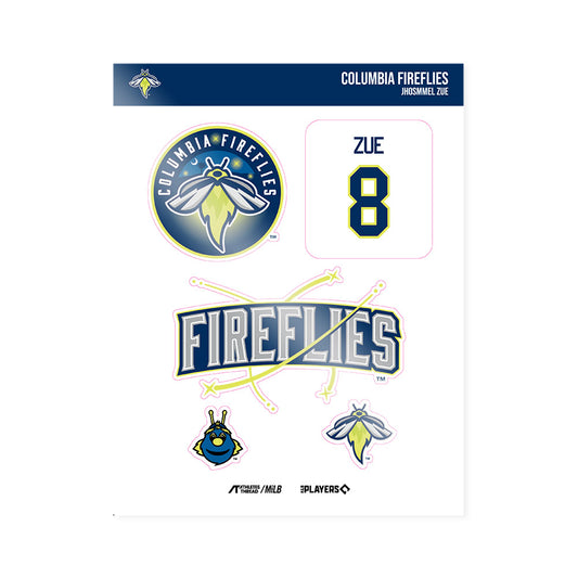Columbia Fireflies - MILB Baseball : Jhosmmel Zue - Sticker Sheet-0