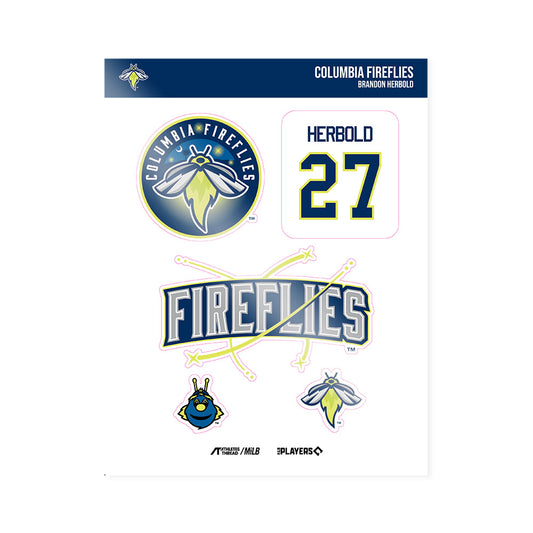 Columbia Fireflies - MILB Baseball : Brandon Herbold - Sticker Sheet-0