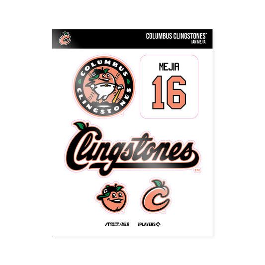 Columbus Clingstones - MILB Baseball : Ian Mejia - Sticker Sheet-0