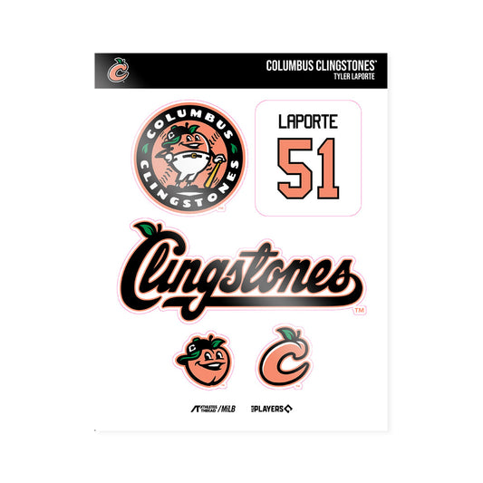 Columbus Clingstones - MILB Baseball : Tyler LaPorte - Sticker Sheet-0