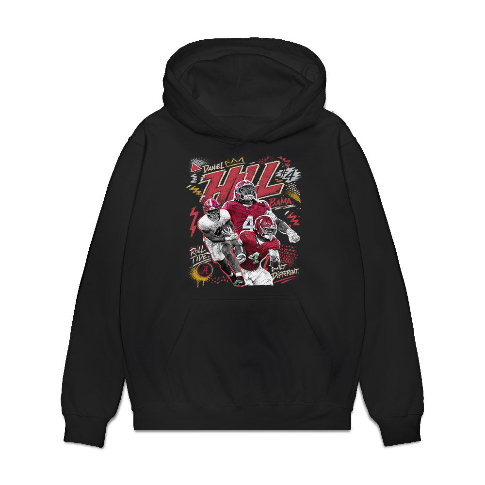 Alabama - NCAA Football : Daniel Hill - Collage Premium Hooded Sweatshirt-0