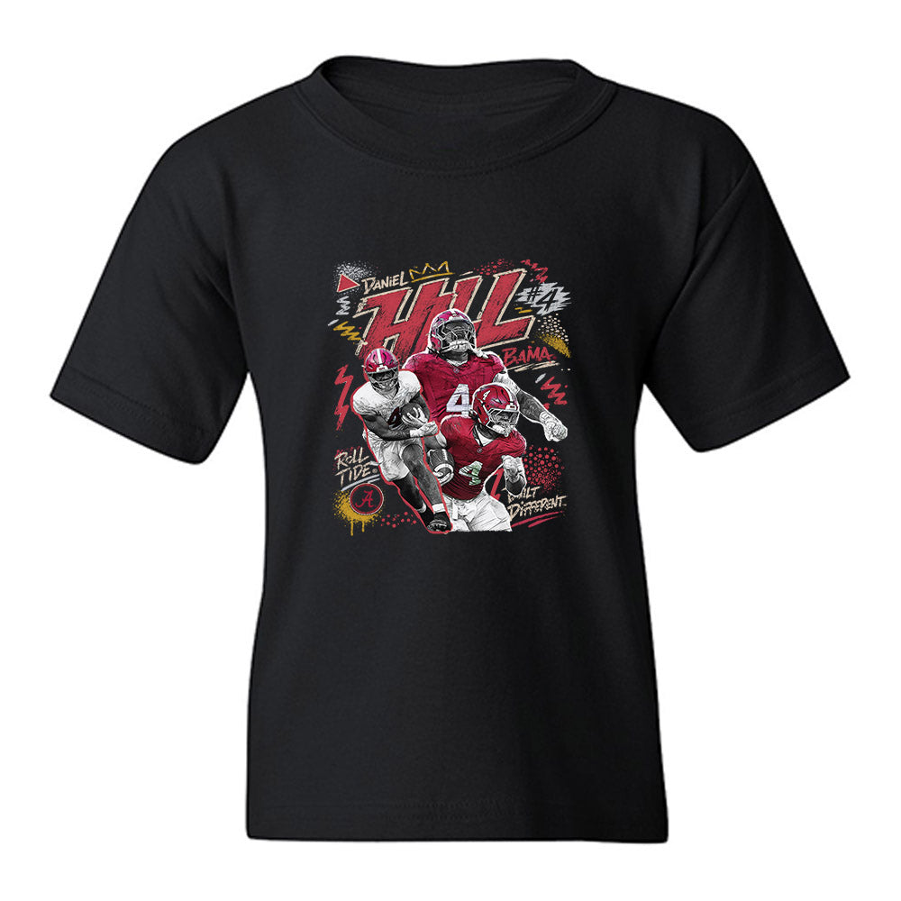 Alabama - NCAA Football : Daniel Hill - Collage Youth T-Shirt-0