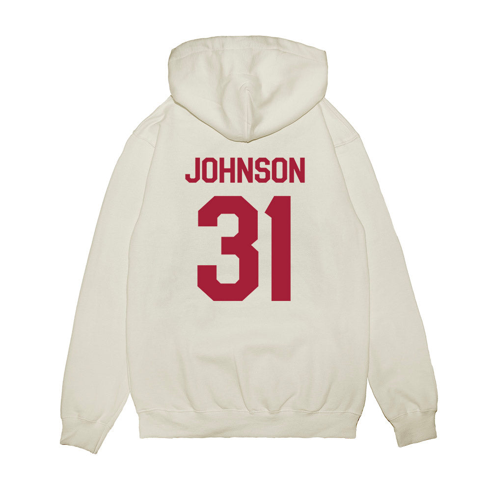 Oklahoma - University of Oklahoma - NCAA Baseball : Cameron Johnson - 2026 National Champions Premium Hooded Sweatshirt-1