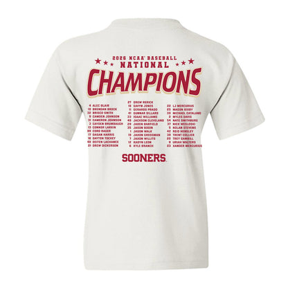 Oklahoma - NCAA Baseball : 2026 National Champions Youth T-Shirt-1