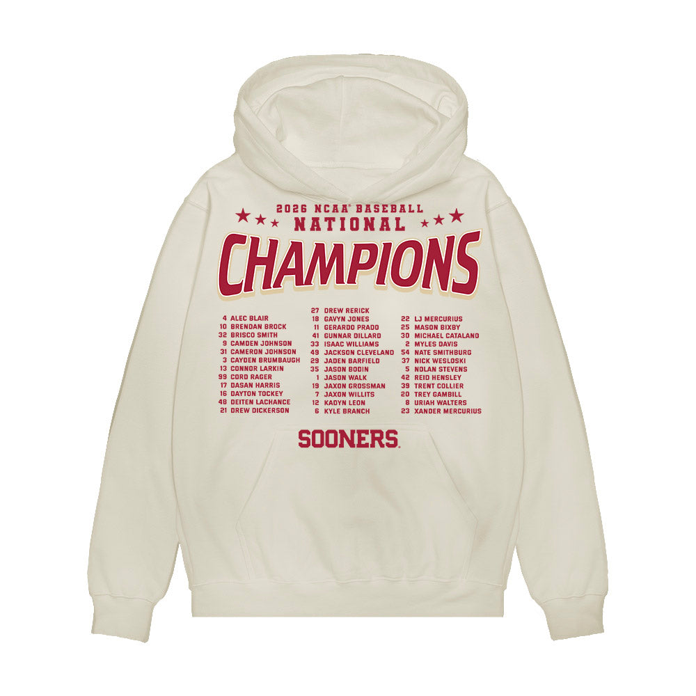 Oklahoma - NCAA Baseball : 2026 National Champions Premium Hooded Sweatshirt-1