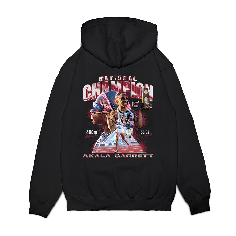 South Carolina - NCAA Womens Track & Field : Akala Garrett - National Champion Collage Premium Hooded Sweatshirt-1
