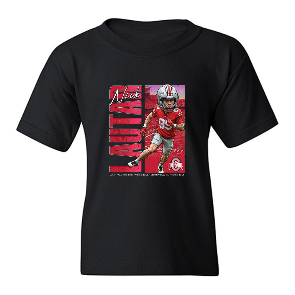 Ohio State - NCAA Football : Nick Lautar - Caricature Youth T-Shirt-0