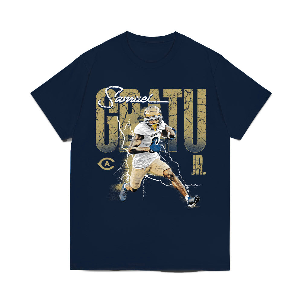 UC Davis - NCAA Football : Samuel Gbatu Jr - Collage Comfort Colors T-Shirt-0