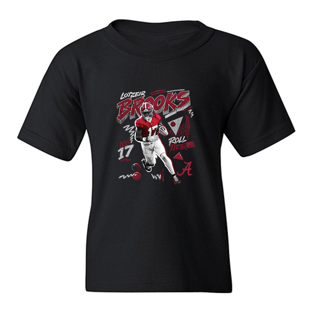 Alabama - NCAA Football : Lotzeir Brooks - Collage Youth T-Shirt-0