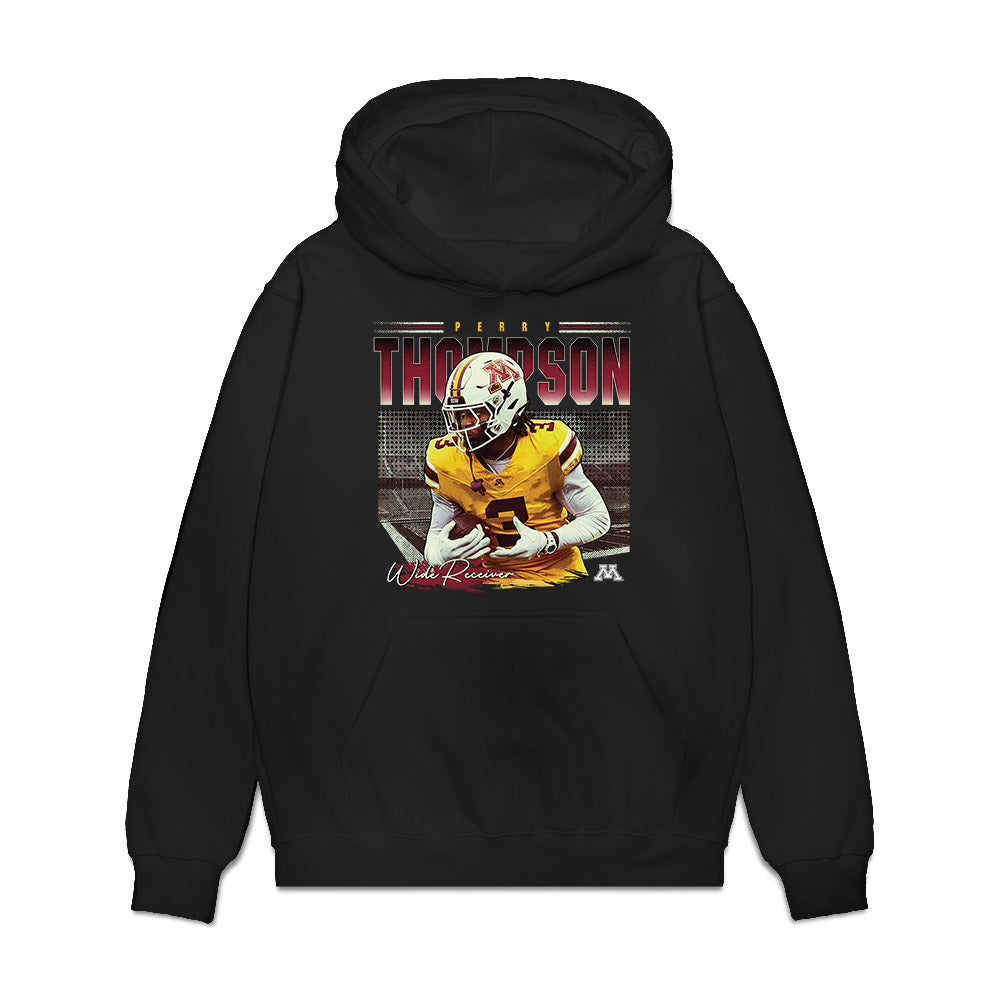 Minnesota - NCAA Football : Perry Thompson - Collage Premium Hooded Sweatshirt-0