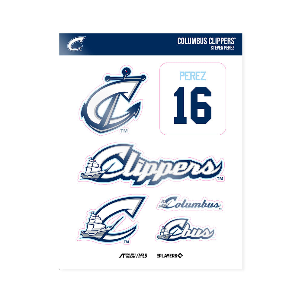 Columbus Clippers - MILB Baseball : Steven Perez - Sticker Sheet-0