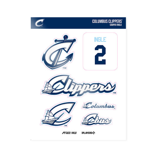 Columbus Clippers - MILB Baseball : Cooper Ingle - Sticker Sheet-0