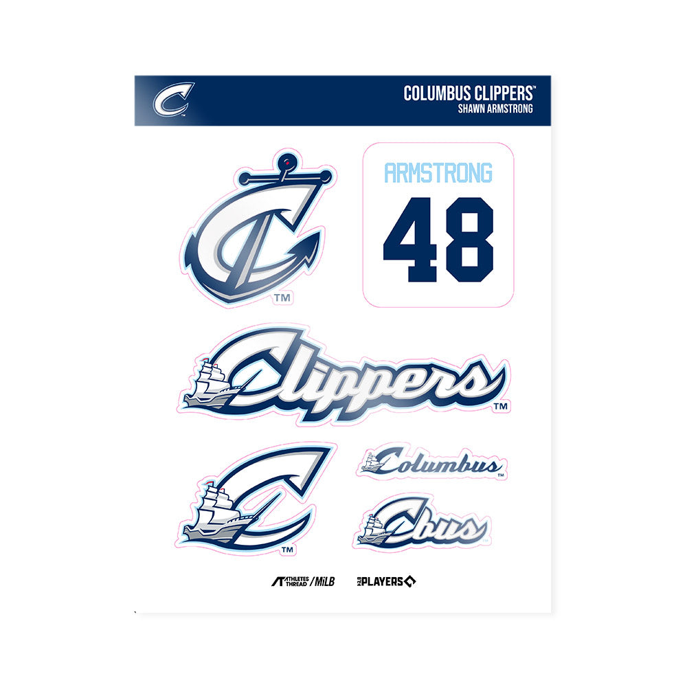 Columbus Clippers - MILB Baseball : Shawn Armstrong - Sticker Sheet-0