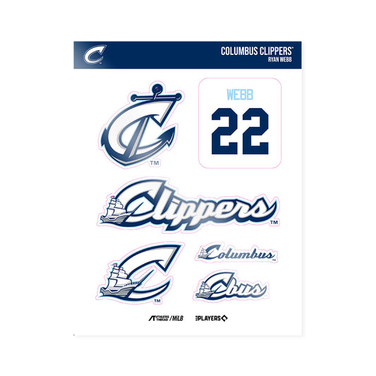 Columbus Clippers - MILB Baseball : Ryan Webb - Sticker Sheet-0