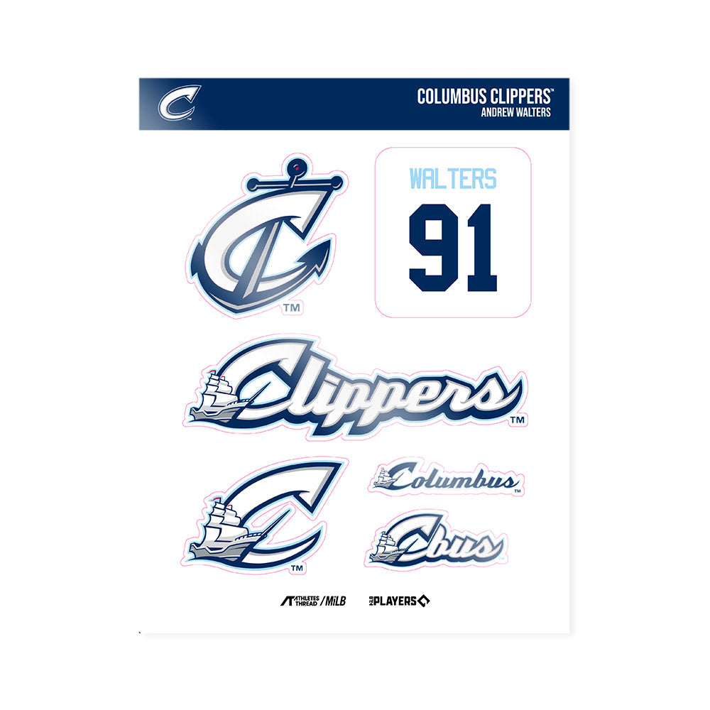 Columbus Clippers - MILB Baseball : Andrew Walters - Sticker Sheet-0