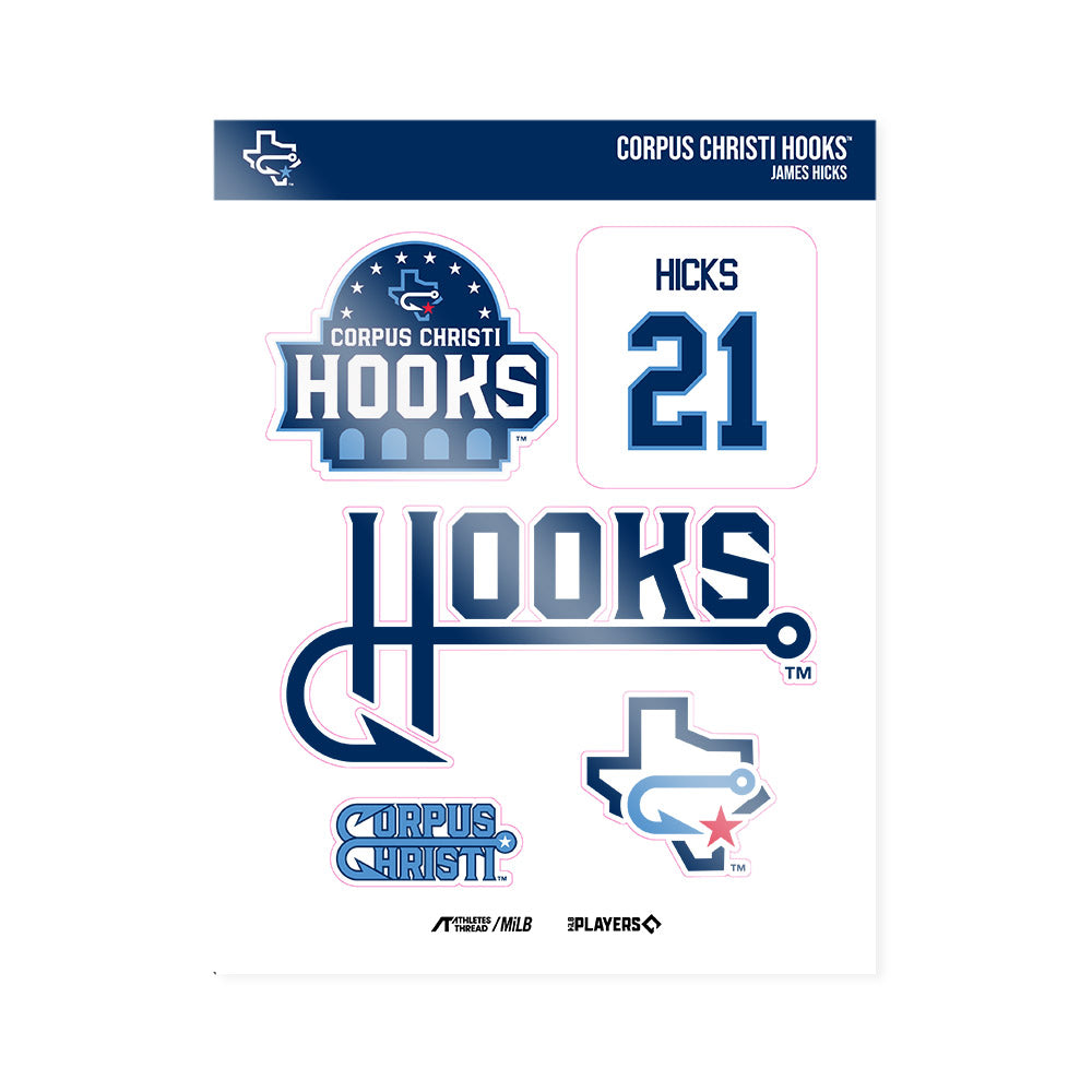 CC Hooks - MILB Baseball : James Hicks - Sticker Sheet-0