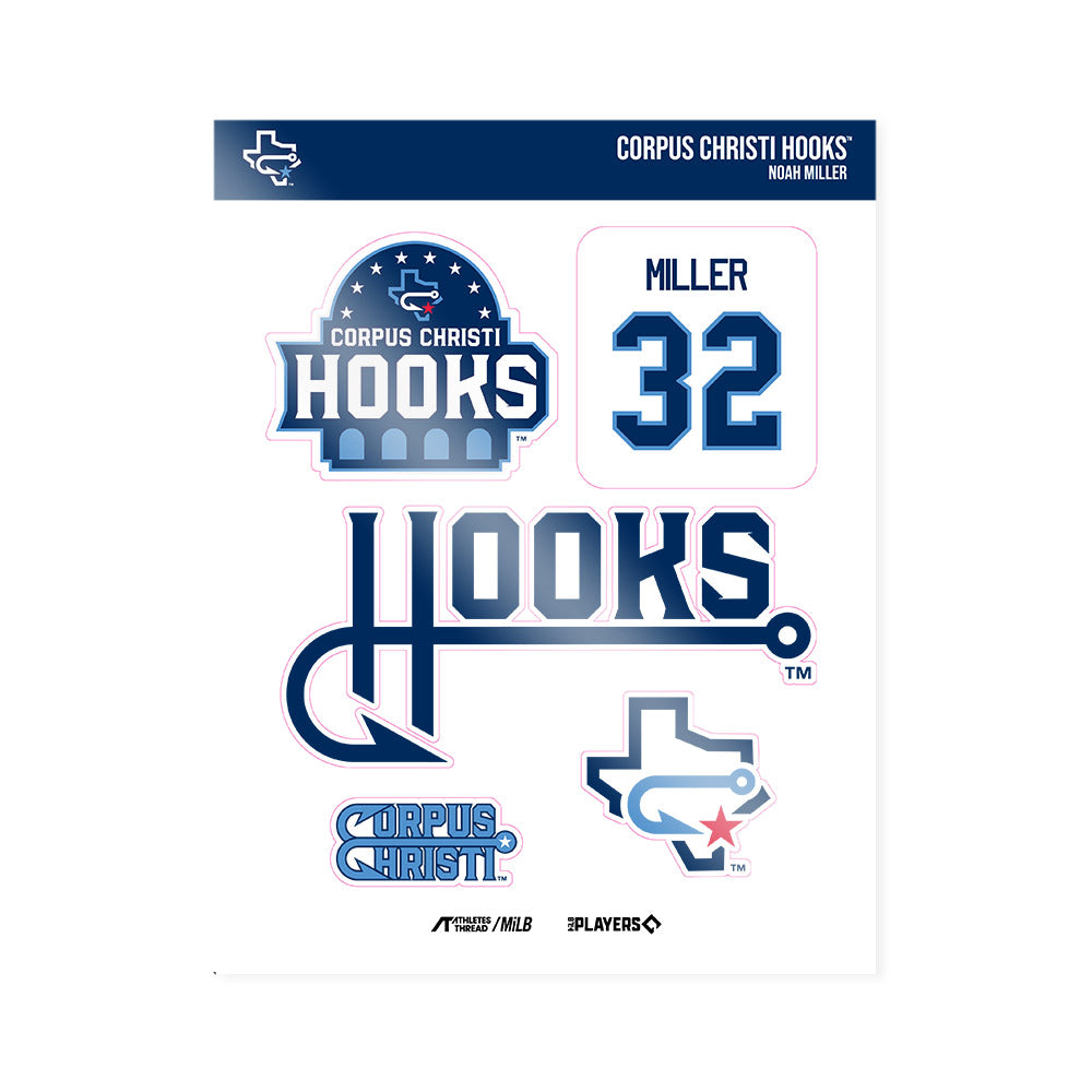 CC Hooks - MILB Baseball : Noah Miller - Sticker Sheet-0