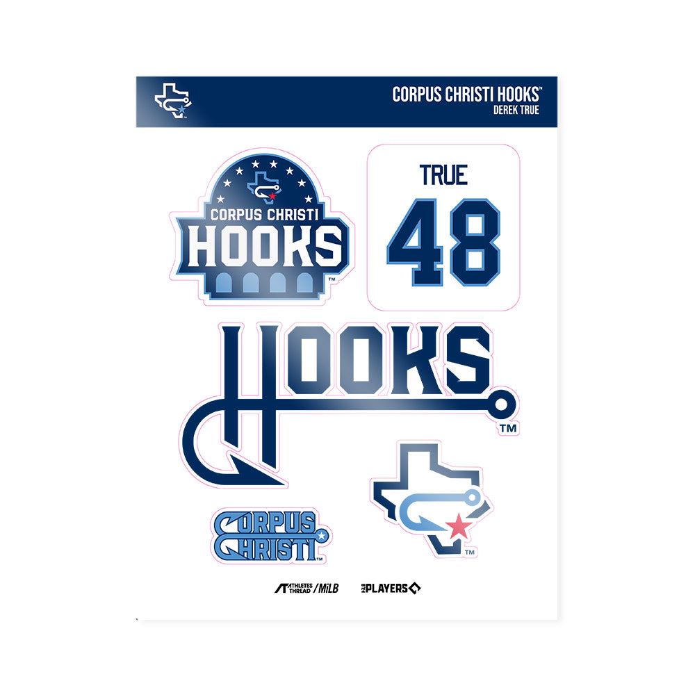 CC Hooks - MILB Baseball : Derek True - Sticker Sheet-0