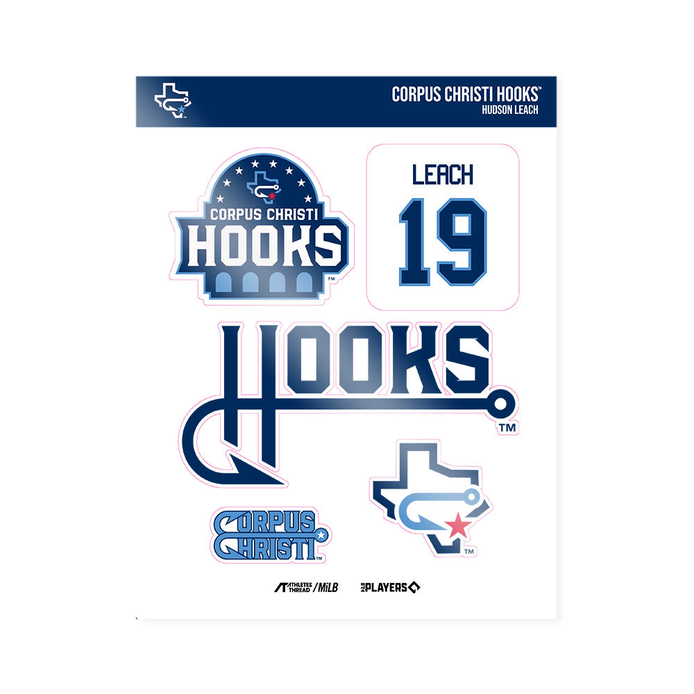 CC Hooks - MILB Baseball : Hudson Leach - Sticker Sheet-0