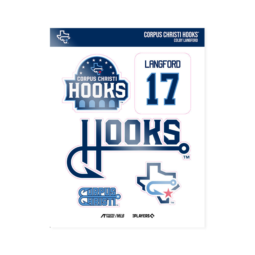 CC Hooks - MILB Baseball : Colby Langford - Sticker Sheet-0
