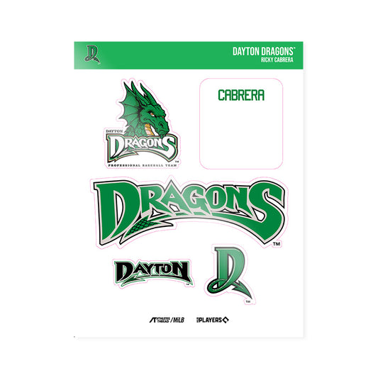 Dayton Dragons - MILB Baseball : Ricky Cabrera - Sticker Sheet-0