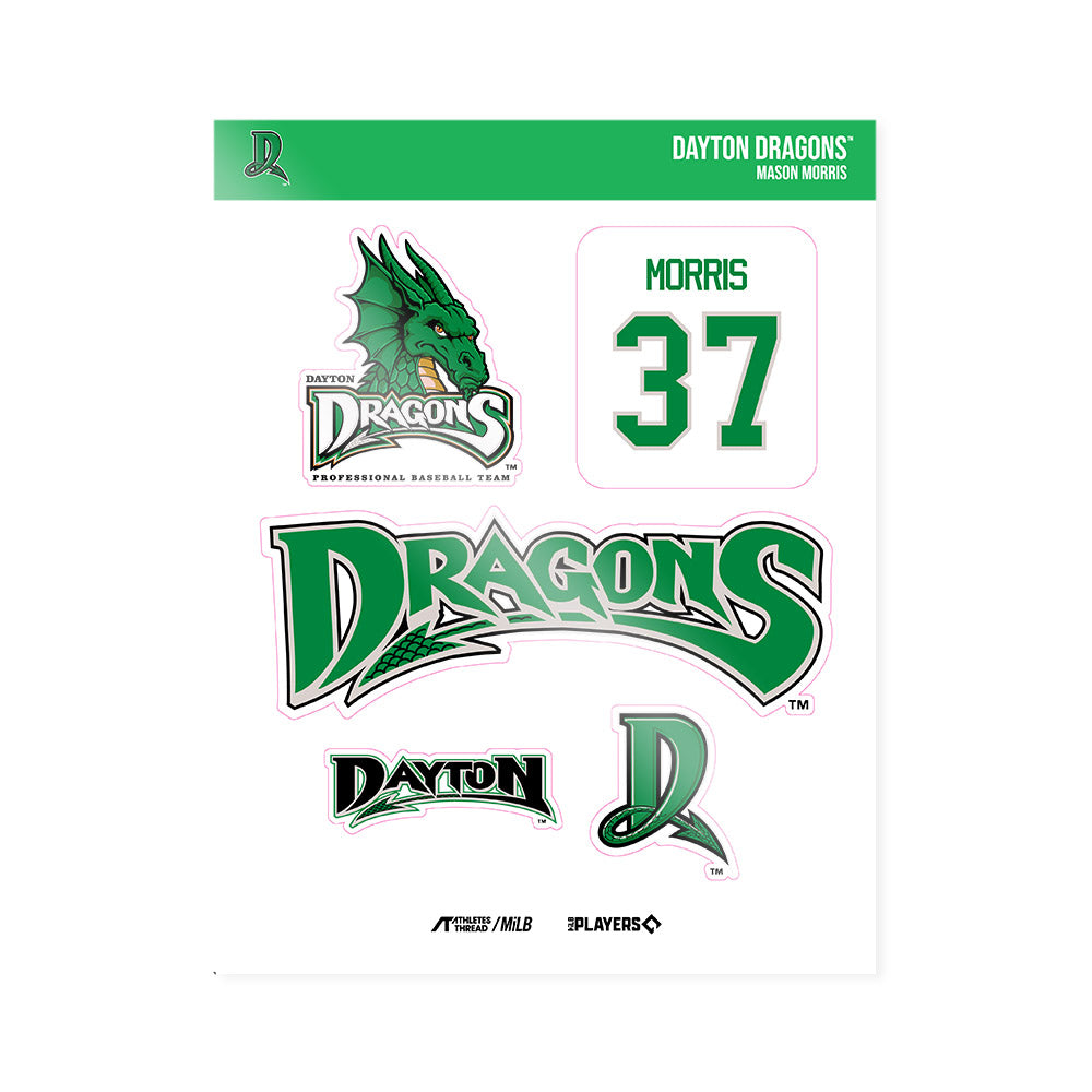 Dayton Dragons - MILB Baseball : Mason Morris - Sticker Sheet-0