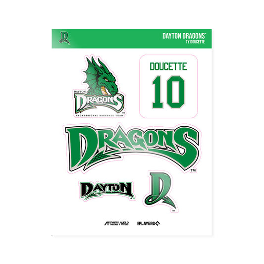 Dayton Dragons - MILB Baseball : Ty Doucette - Sticker Sheet-0